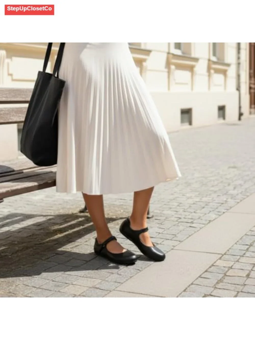 Mary Jane Flats for Women Adjustable Ankle Strap PU Leather Comfortable Work